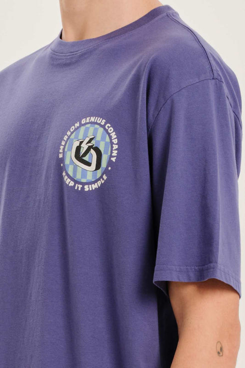 Emerson Ανδρικό Κοντομάνικο T-Shirt με Τύπωμα στην Πλάτη Μοβ